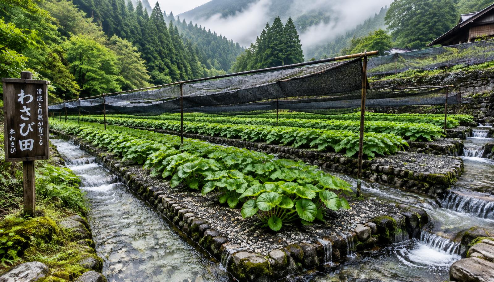 Stream-grown wasabi farm