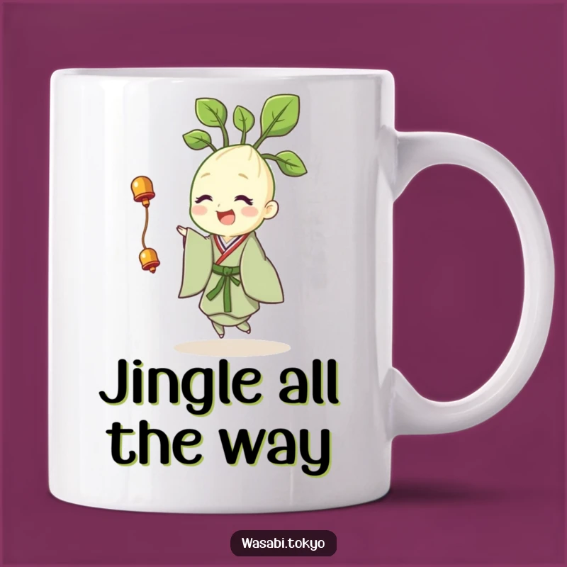 Funny Wasabi Bell Mug: Cheerful Sprout Twirl - Joyful Gift Idea