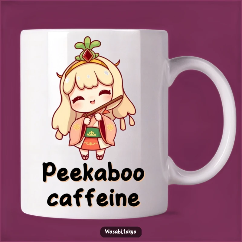 Funny Wasabi Fan Mug: Cheeky Character Peek - Playful Gift Idea