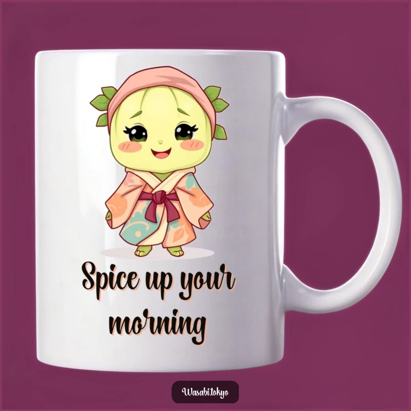 Funny Wasabi Robe Mug: Adorable Smiling Wasabi Clump Gift for Sushi Lovers