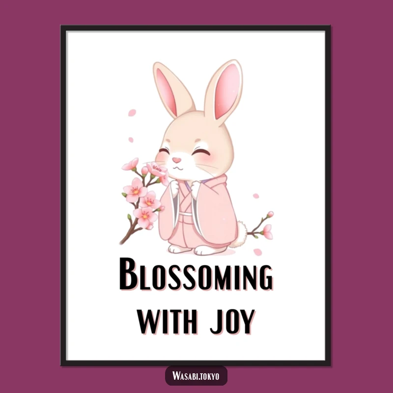 Free Printable Wall Art: Shy Rabbit Blossom! Downloadable, Print-at-Home Decor with Delicate Charm