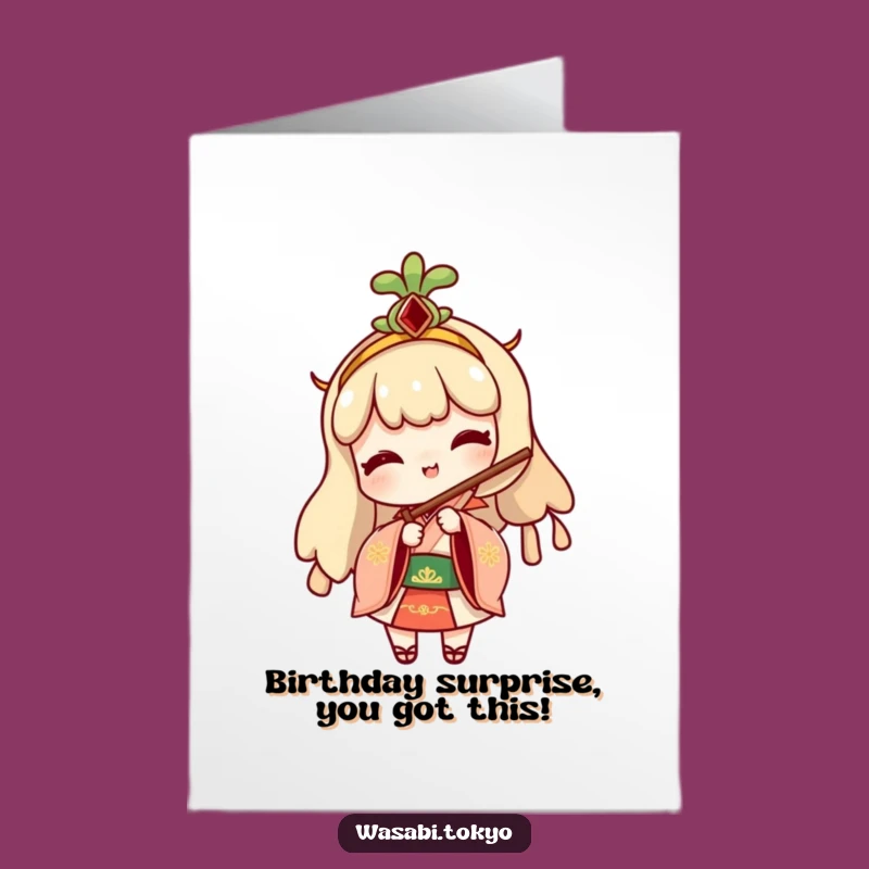 Free Printable Birthday Card: Cheeky Wasabi Peeking for a Hilarious Celebration