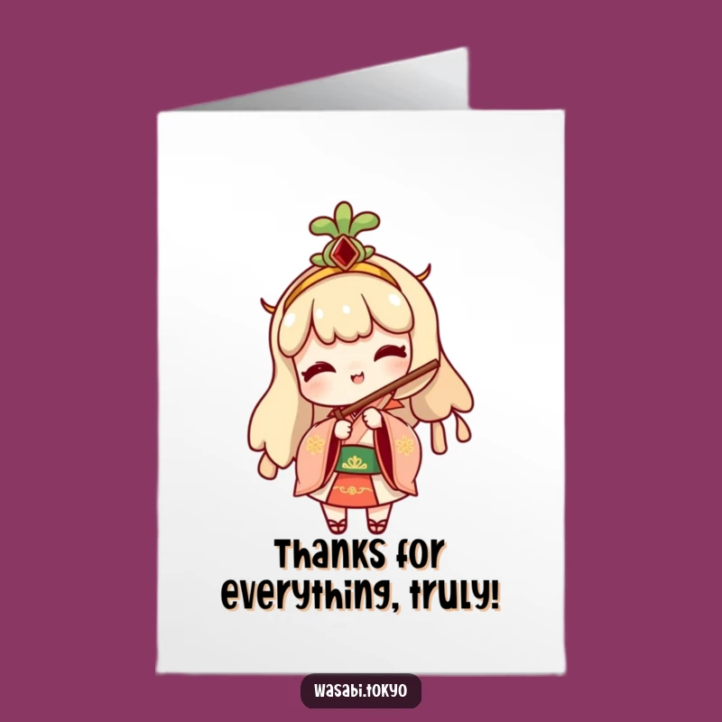 Free Printable Thank You Card: Witty Wasabi Peeking for Genuine Appreciation