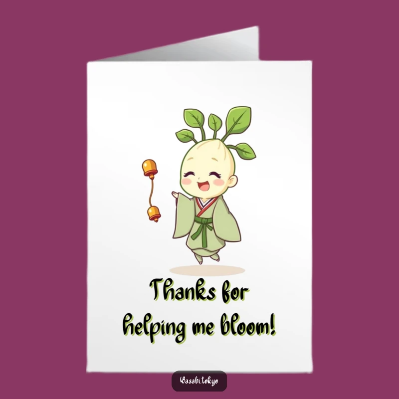 Free Printable Thank You Card: Merry Wasabi Sprout for Genuine Appreciation