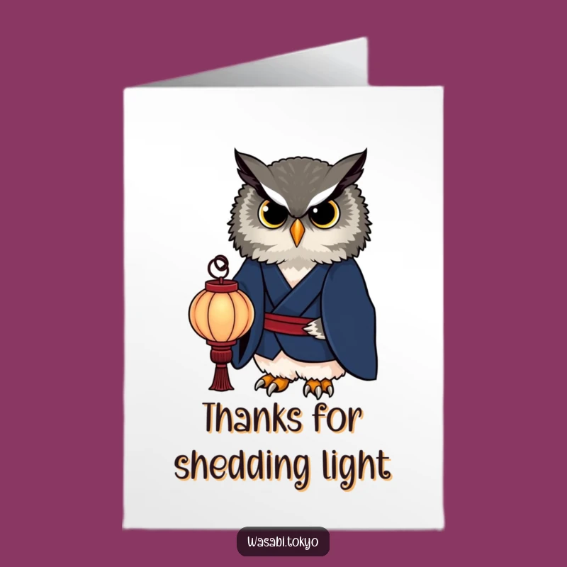 Free Printable Thank You Card: Wise Owl Lantern! Express Gratitude with Downloadable, Print-at-Home Class