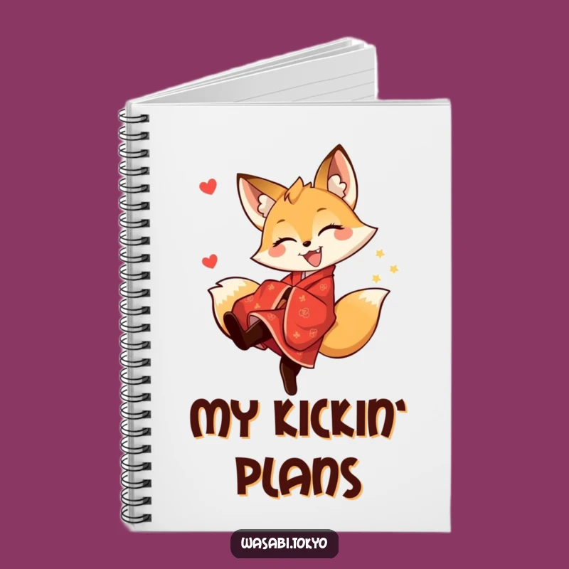 Funny Fox Kimono Kick Notebook - Jot Down Ideas with Playful & Perfect Gift